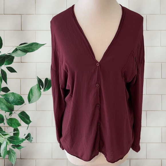 Brandy Melville Tops - Brandy Melville Maroon Lightweight Cardigan OS